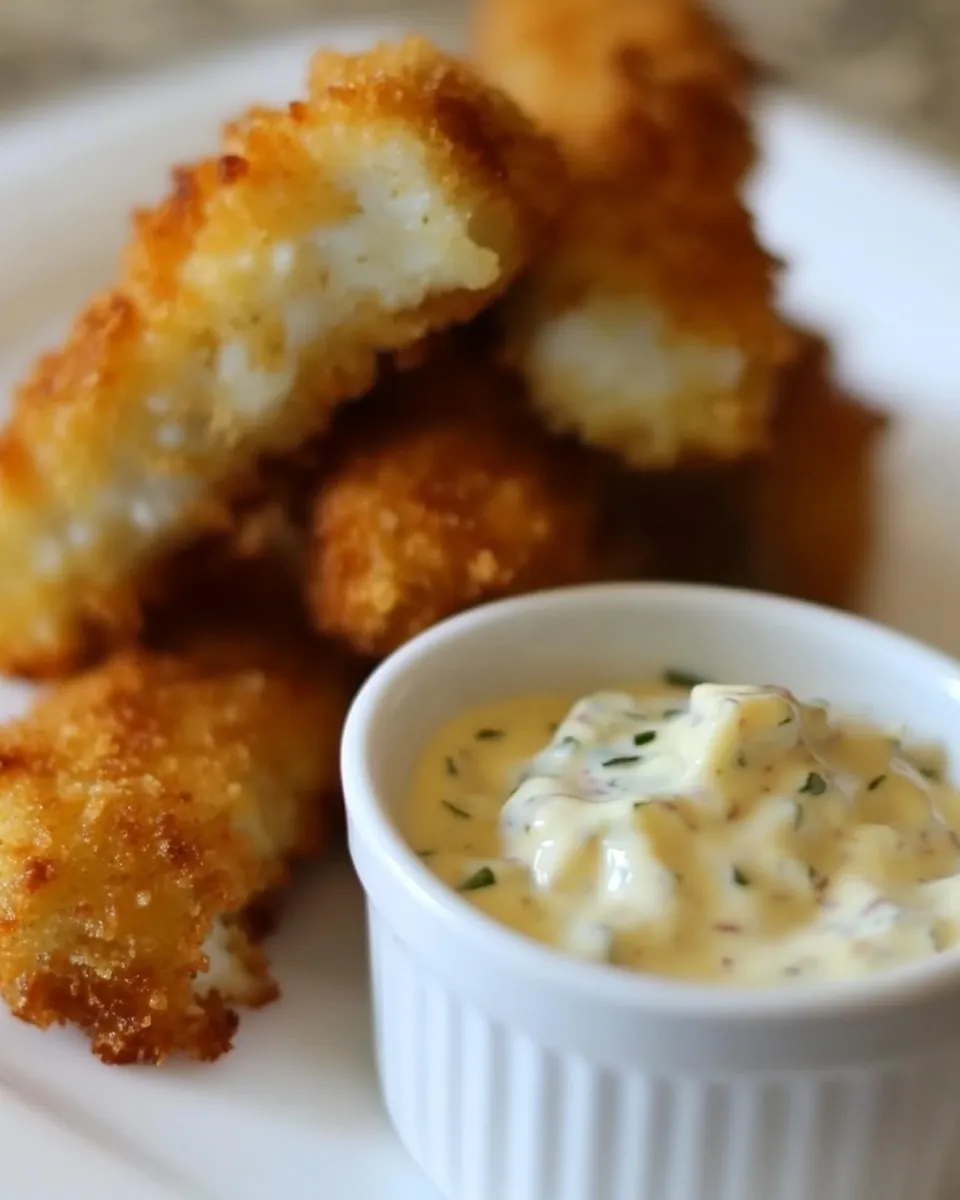 homemade Homemade Fish Sticks with Tartar Sauce photo
