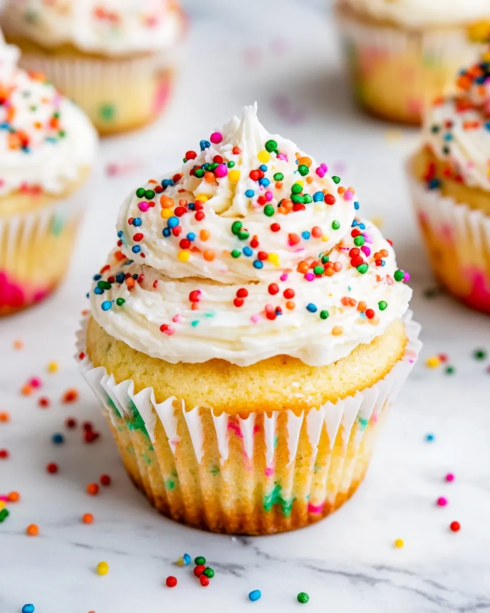 delicious Homemade Funfetti Cupcakes shot