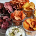 homemade Homemade Veggie Chips with 6 Yogurt Dips photo