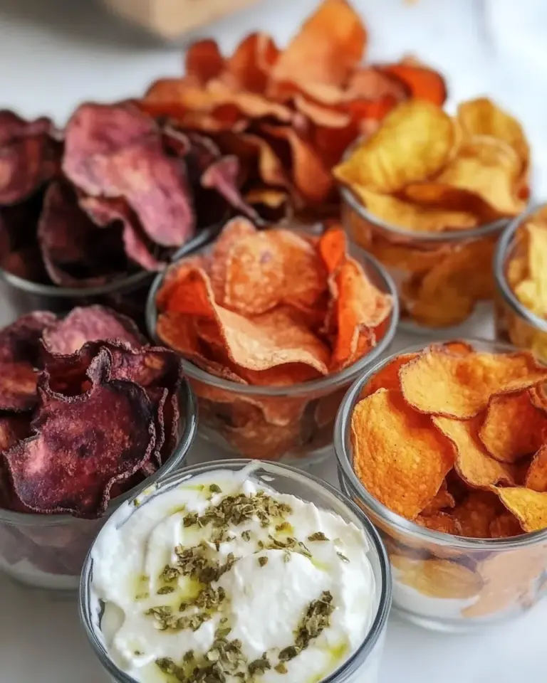 homemade Homemade Veggie Chips with 6 Yogurt Dips photo