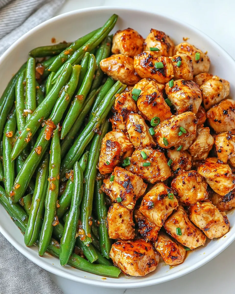Homemade Honey Garlic Chicken and Green Beans photo