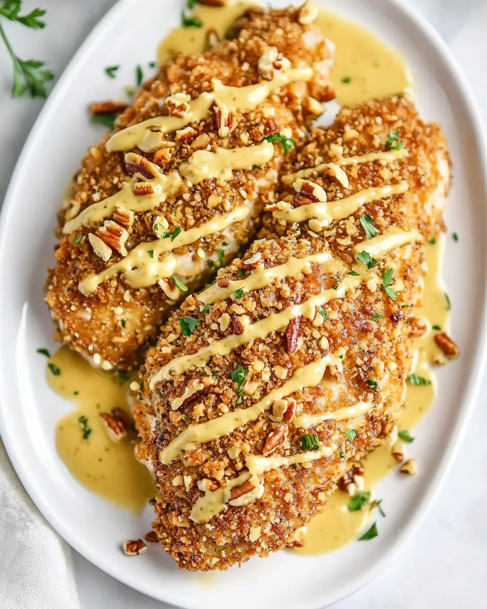 delicious Honey Mustard Pecan-Crusted Chicken shot
