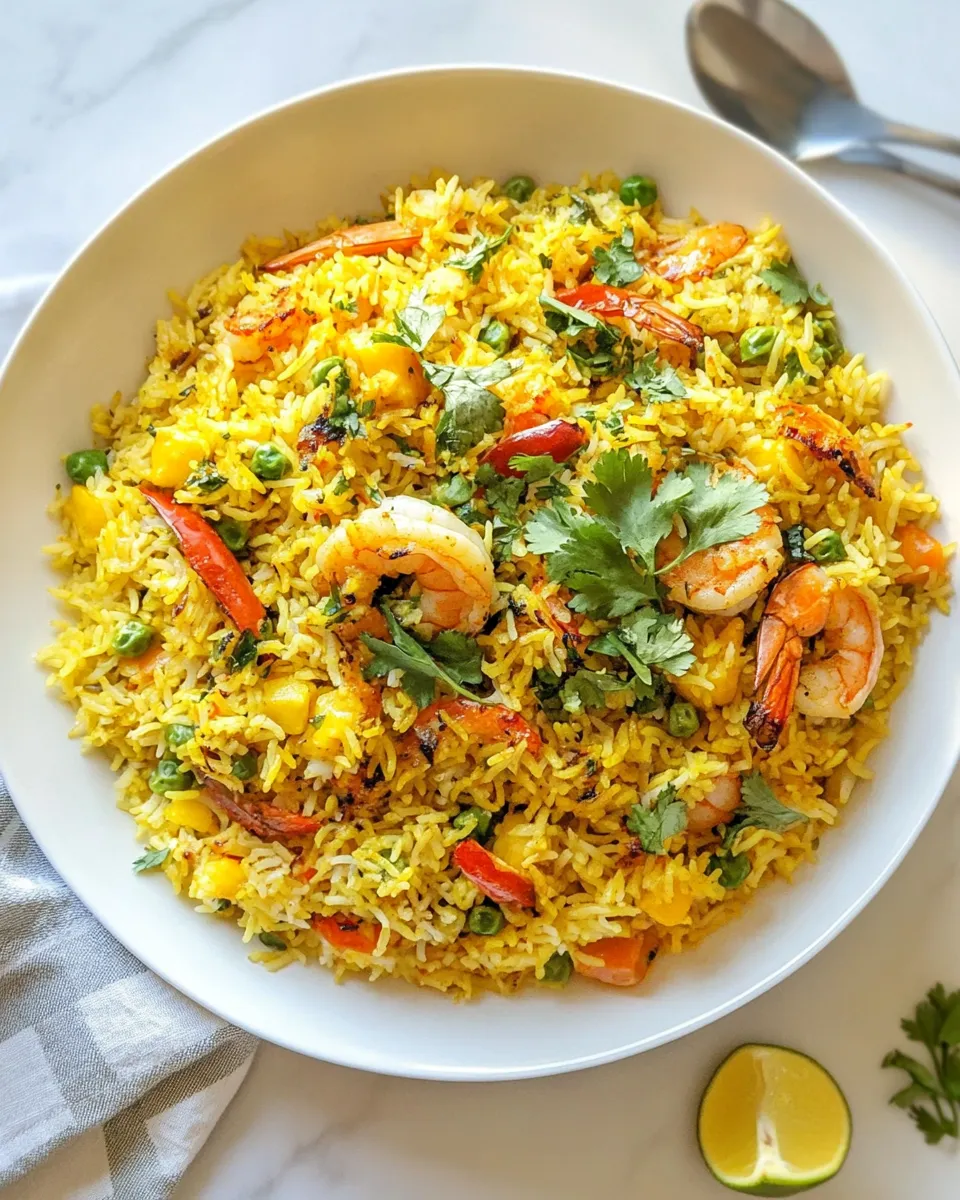 Homemade Indian Shrimp Biryani photo