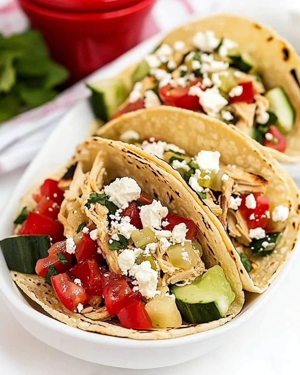 easy Instant Pot Greek Chicken Tacos recipe photo