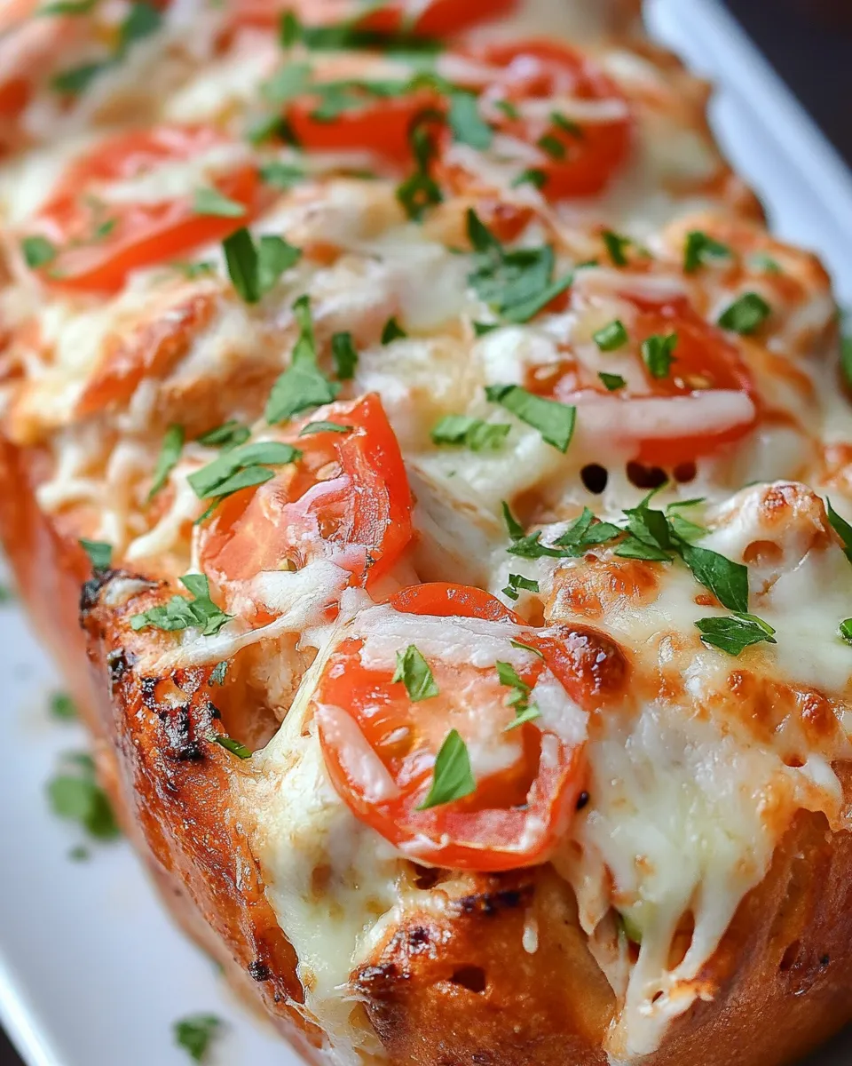Delicious Italian Chicken Cheesy Bread dish photo