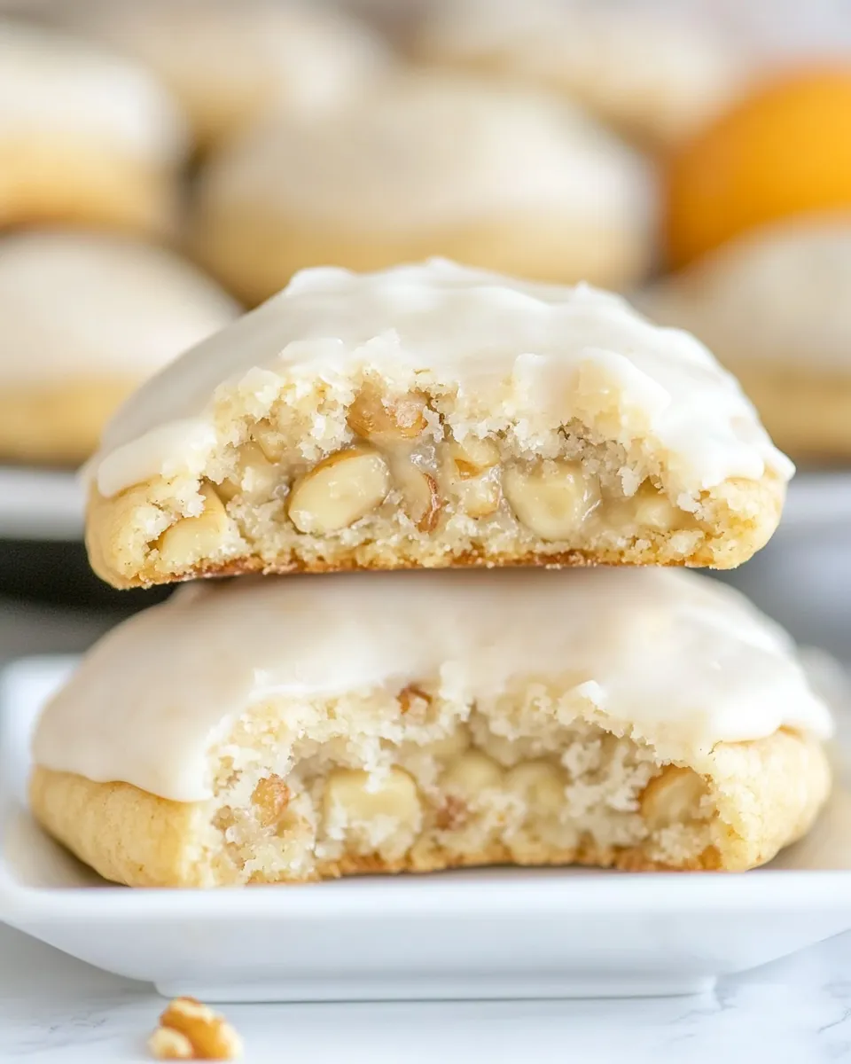 Delicious Italian Walnut Pillow Cookies shot