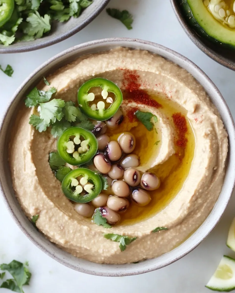 Easy Jalapeno Black-Eyed Pea Hummus recipe photo