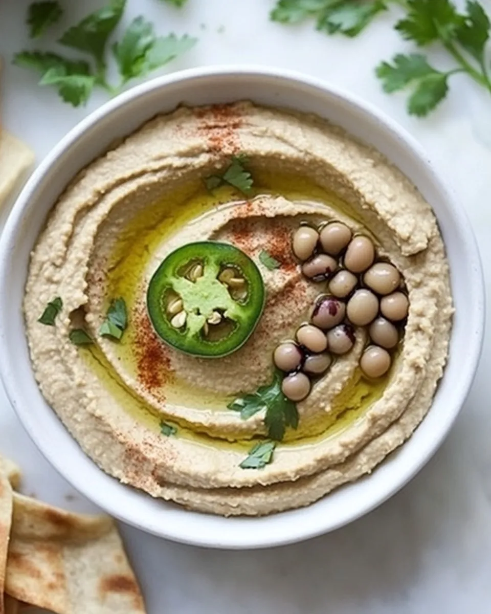 Delicious Jalapeno Black-Eyed Pea Hummus dish photo