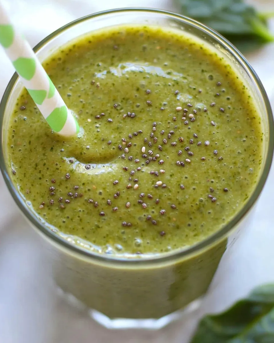 Homemade Kale, Banana, Chia, Hemp Superfood Smoothie photo