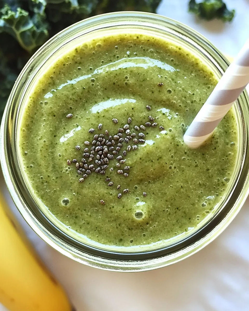 Easy Kale, Banana, Chia, Hemp Superfood Smoothie recipe image
