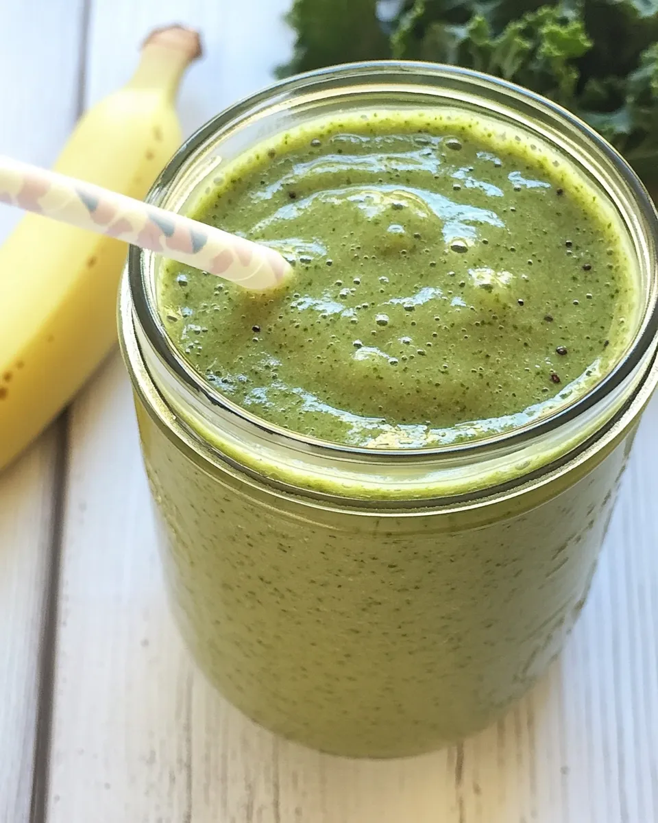 Delicious Kale, Banana, Chia, Hemp Superfood Smoothie shot
