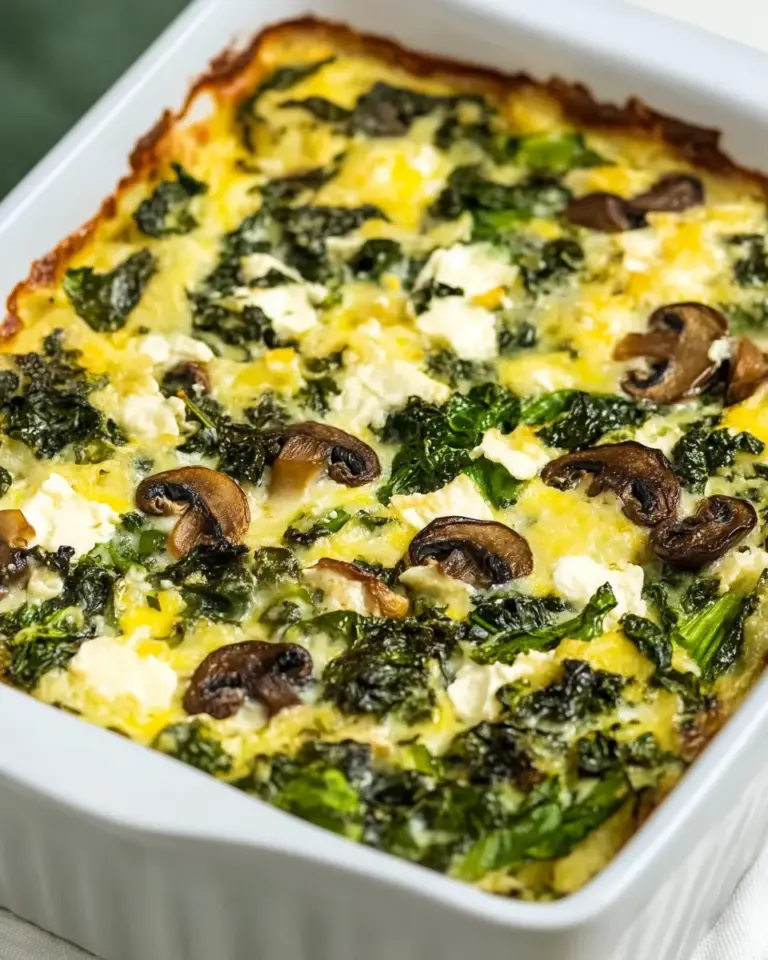 Homemade Kale, Mushroom, and Cheese Breakfast Casserole photo