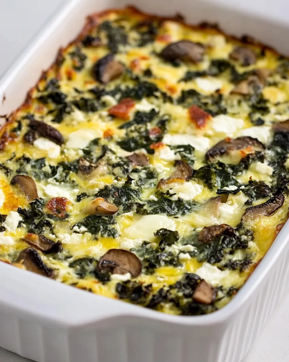 Classic Kale, Mushroom, and Cheese Breakfast Casserole image