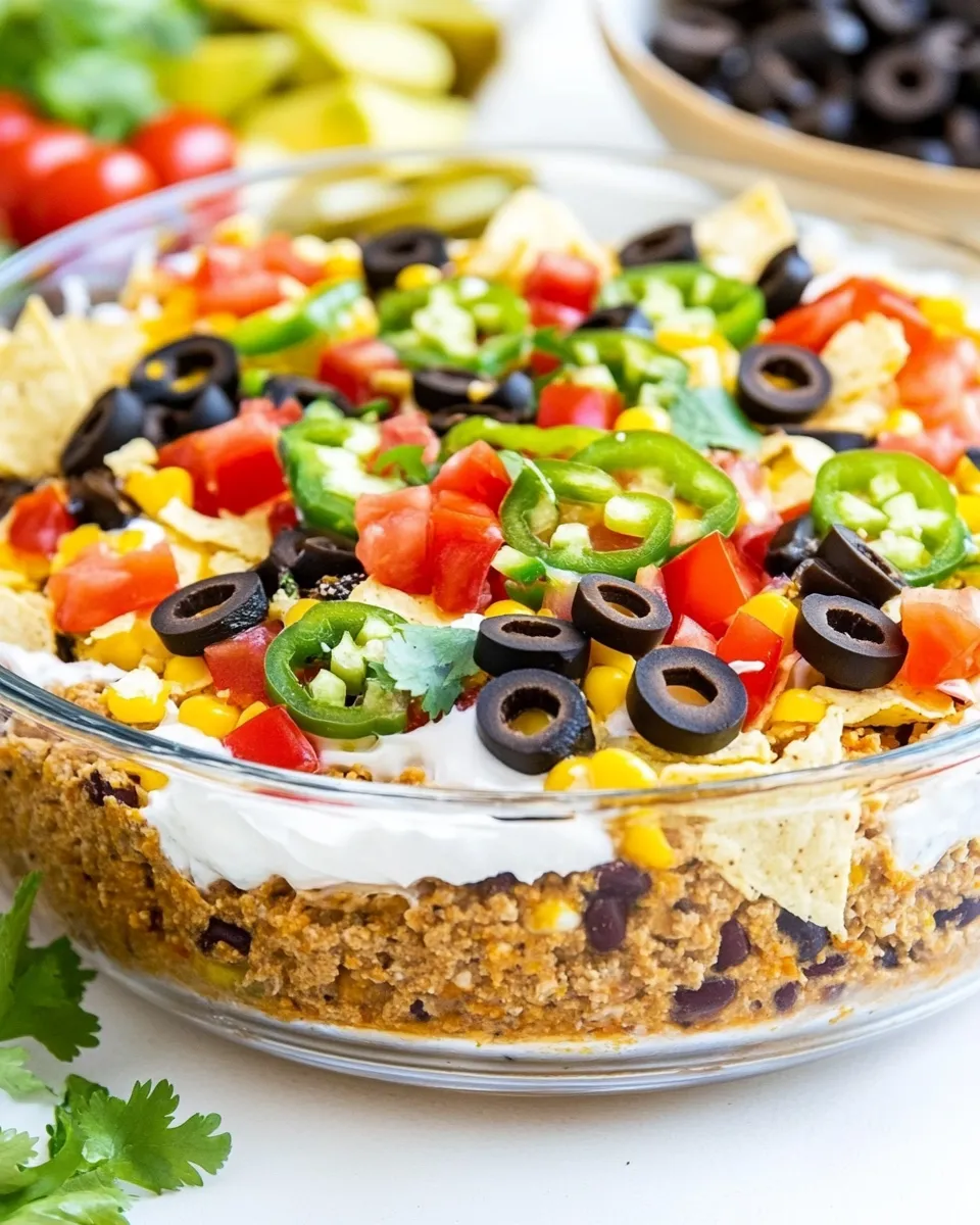 easy LOADED Taco Dip picture