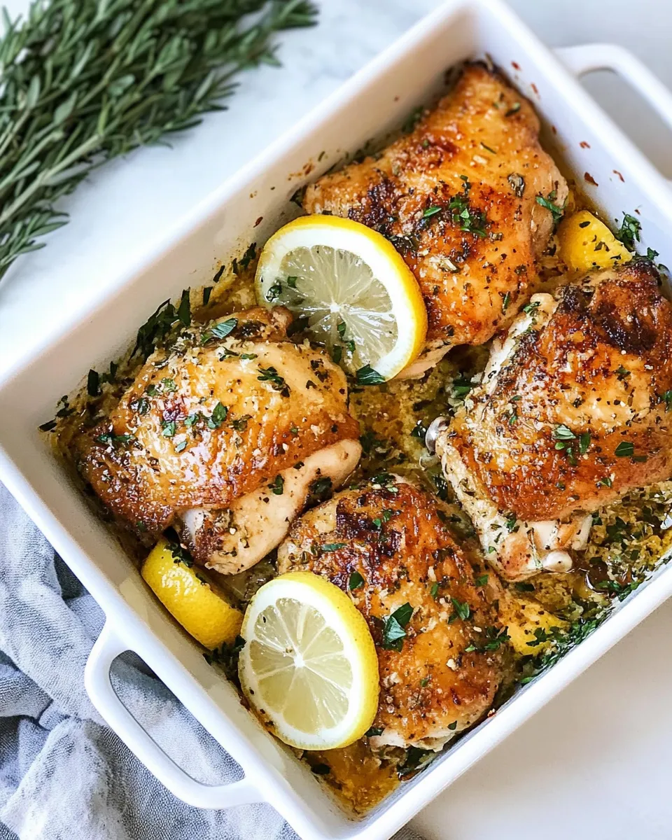 Classic Lemon Garlic Chicken Thighs image