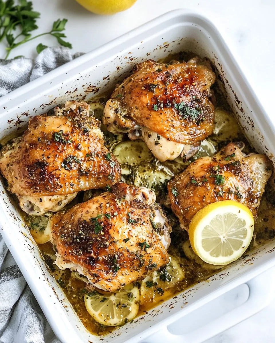 Easy Lemon Garlic Chicken Thighs recipe photo
