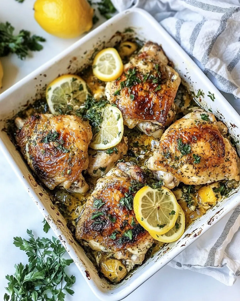 Delicious Lemon Garlic Chicken Thighs plate image