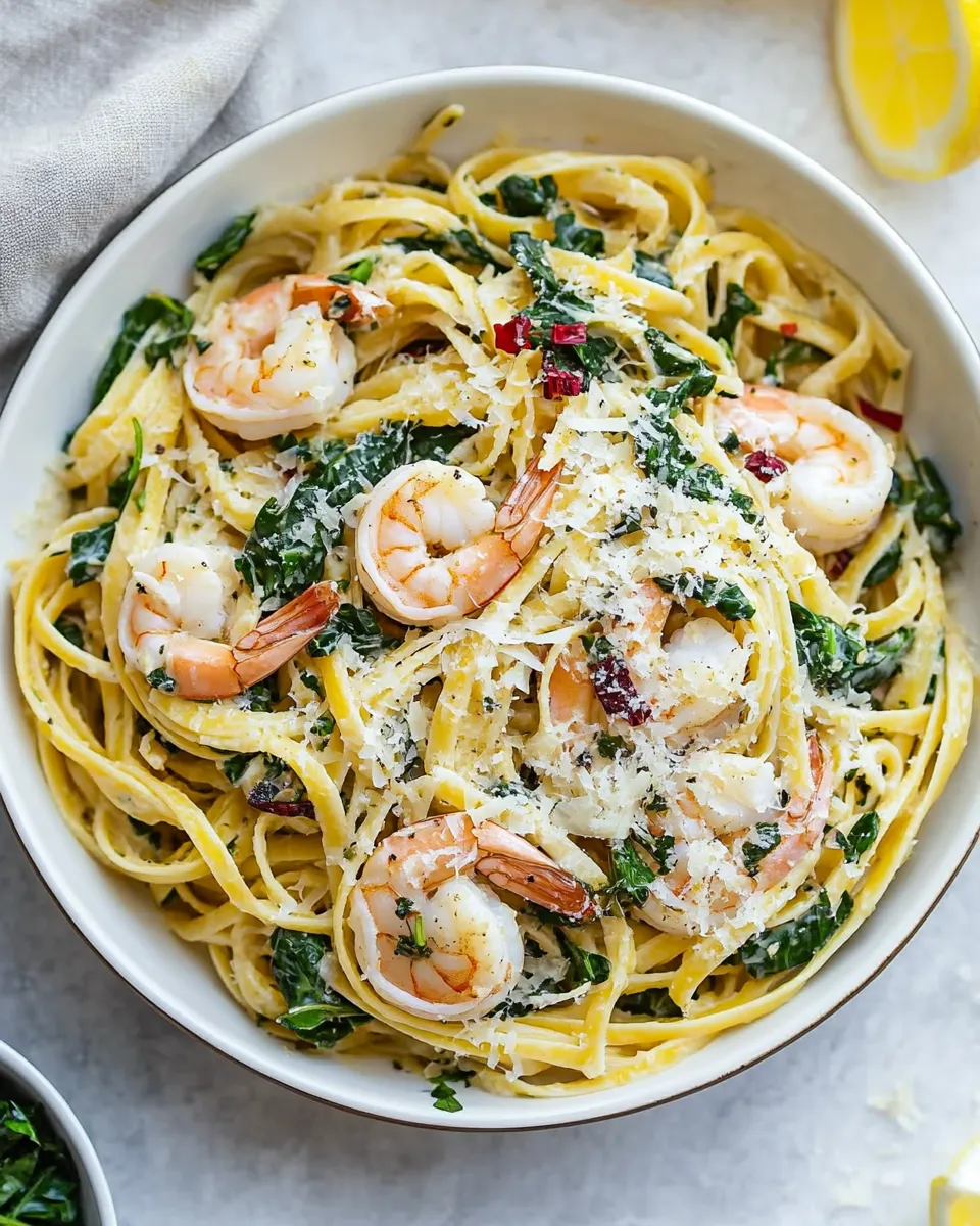 Classic Lemon Garlic Parmesan Shrimp Pasta image