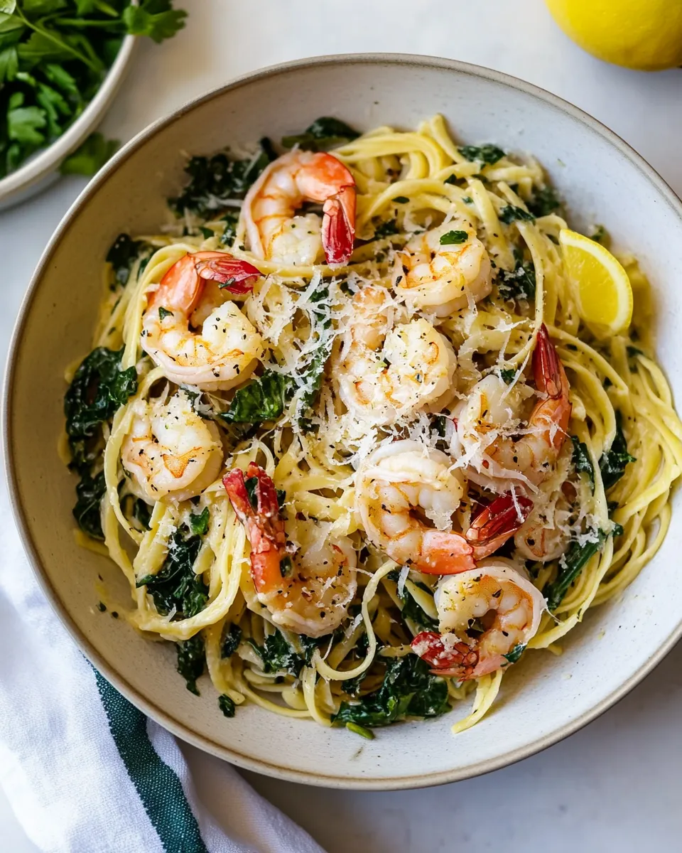 Delicious Lemon Garlic Parmesan Shrimp Pasta dish photo