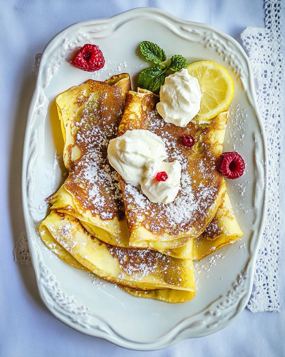Easy Lemon Sugar Crepes with Whipped Cream Cheese. picture