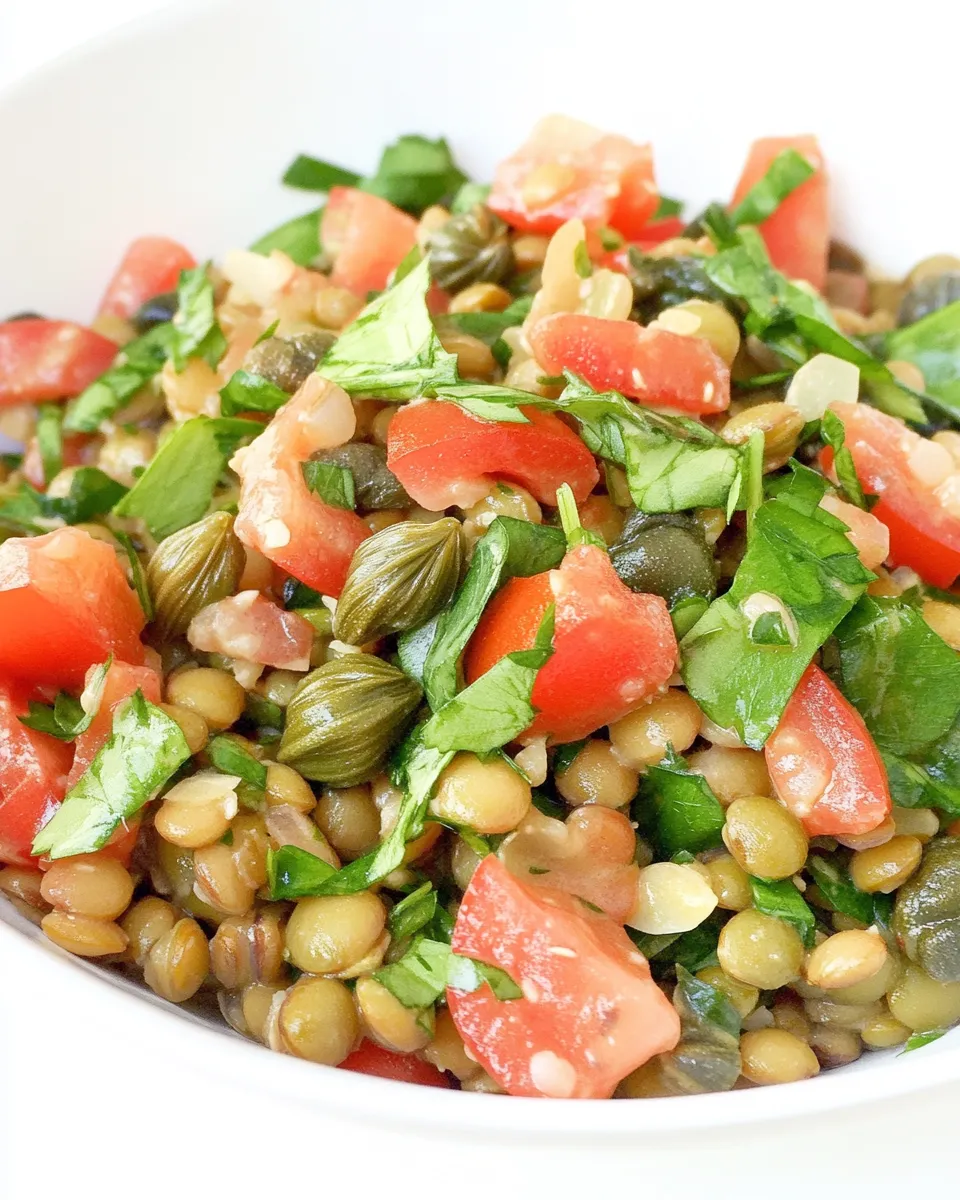 Homemade Lentil Salad with Capers and Balsamic-Dijon Dressing photo