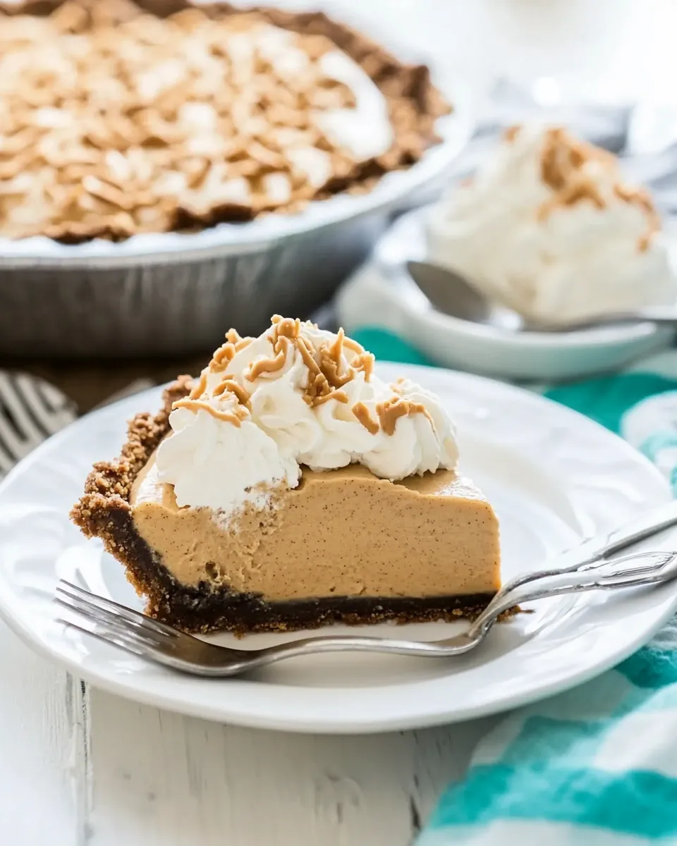 Homemade Lighter Peanut Butter Pie photo