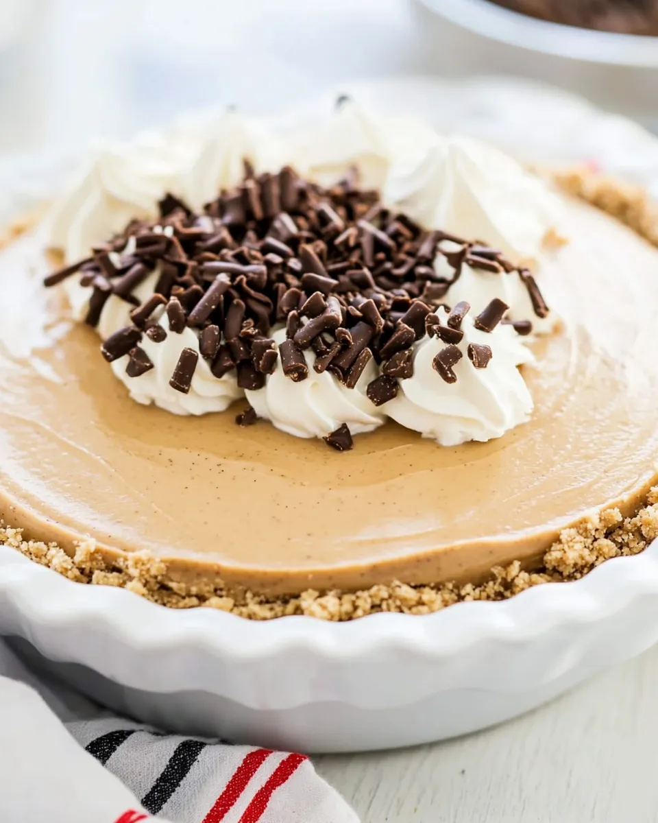 Delicious Lighter Peanut Butter Pie plate image