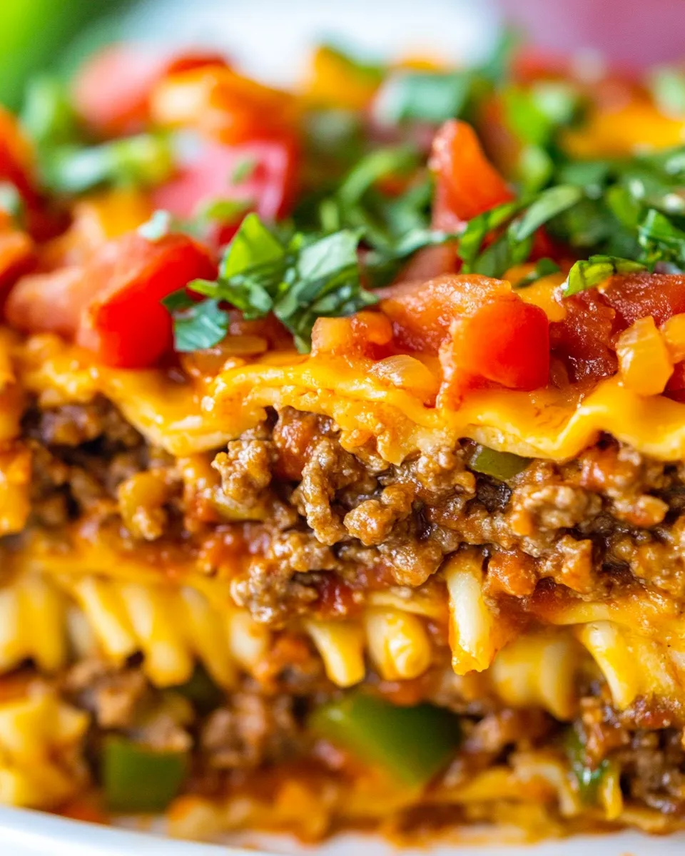 Delicious Loaded Cheeseburger Casserole plate image