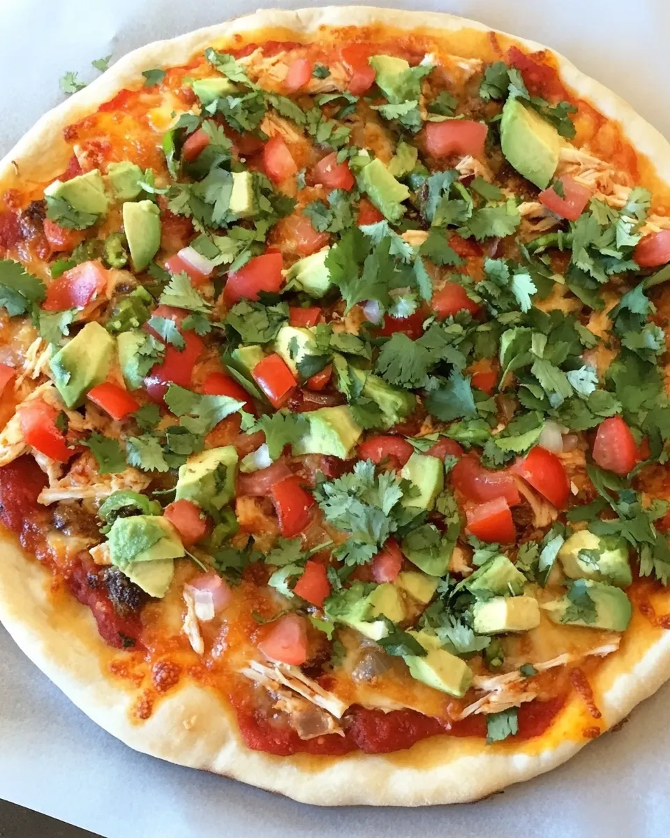 Delicious Loaded Chicken Fajita Pizza plate image