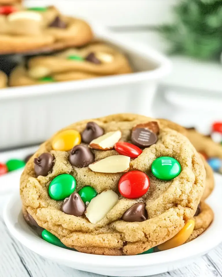 homemade M&M Almond Chocolate Chip Cookies photo