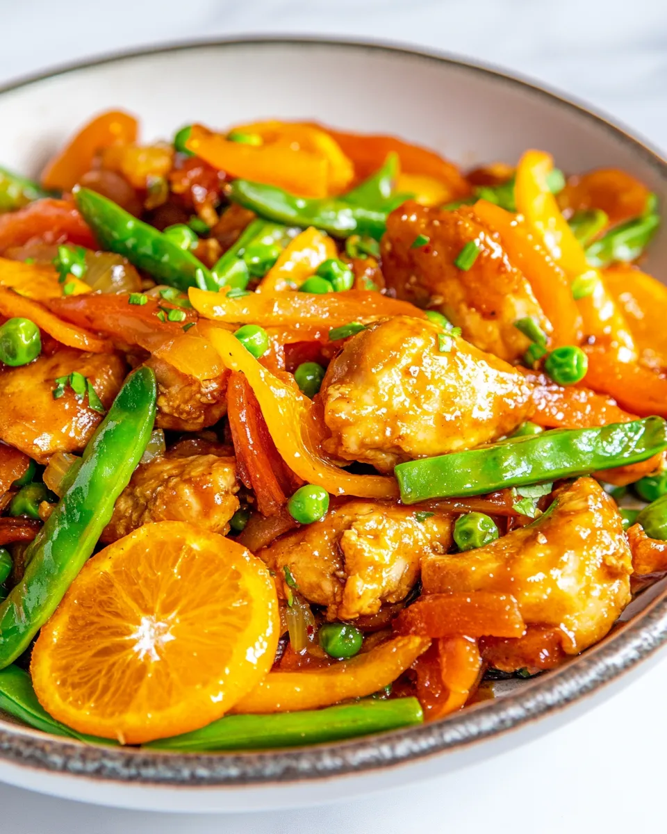 Delicious Mandarin Orange Chicken Stir Fry plate image