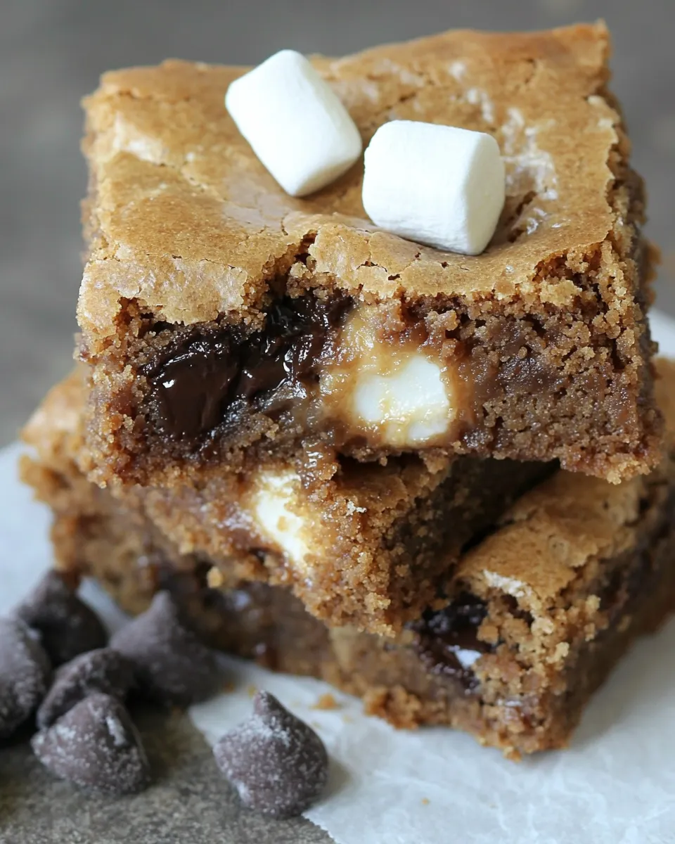 Delicious Marshmallow Toffee Blondies shot