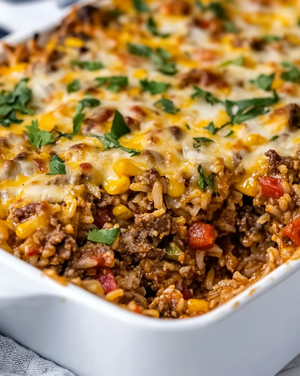 Classic Mexican Beef and Rice Casserole recipe image