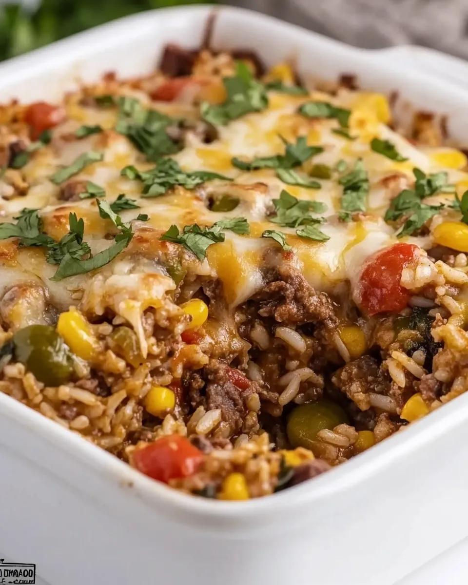 Easy Mexican Beef and Rice Casserole dish photo