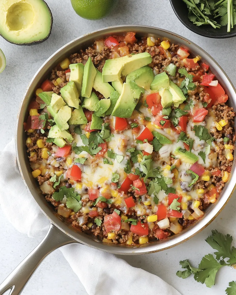 Delicious Mexican Ground Beef Skillet plate image