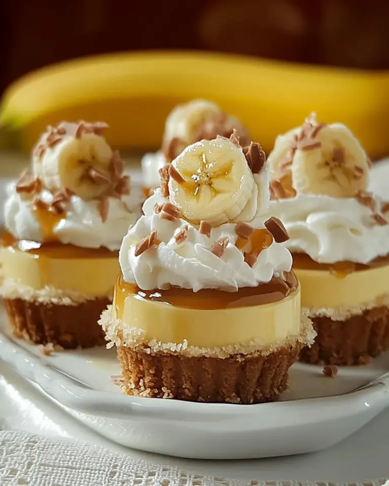 homemade Mini Banana Cream Pies with Salted Caramel Sauce photo