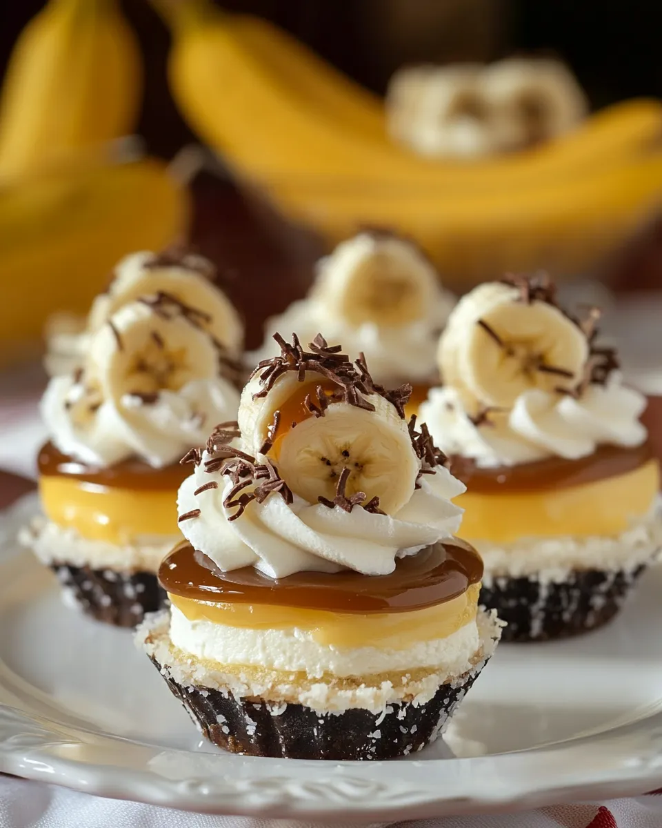 classic Mini Banana Cream Pies with Salted Caramel Sauce image