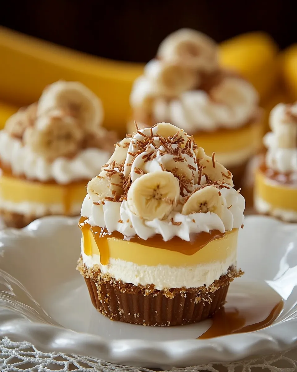 easy Mini Banana Cream Pies with Salted Caramel Sauce recipe photo