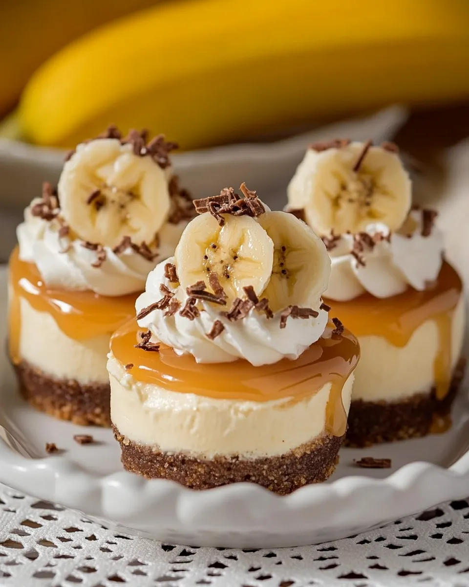 delicious Mini Banana Cream Pies with Salted Caramel Sauce dish photo