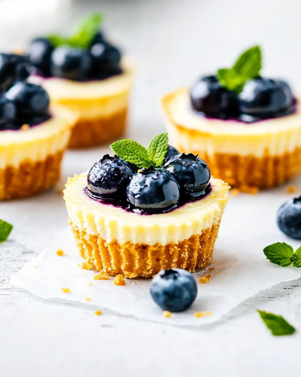 Easy Mini Blueberry Cheesecakes recipe photo