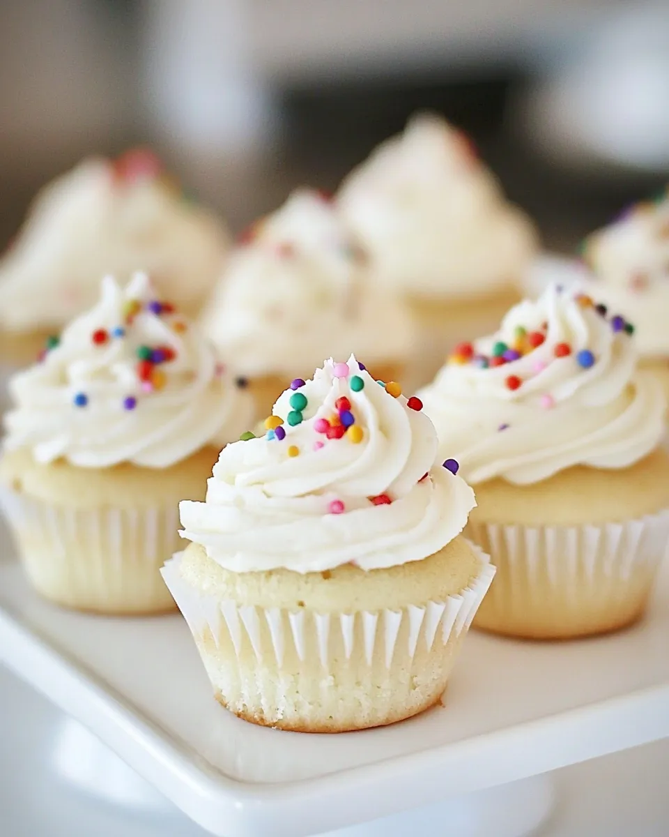 delicious Mini Vanilla Cupcakes plate image