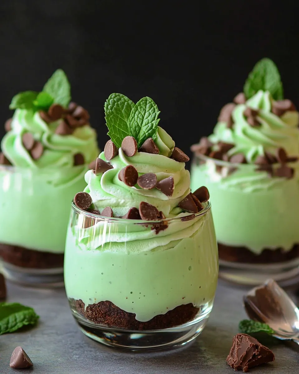 Homemade Mint Chip Cheesecake Mousse photo