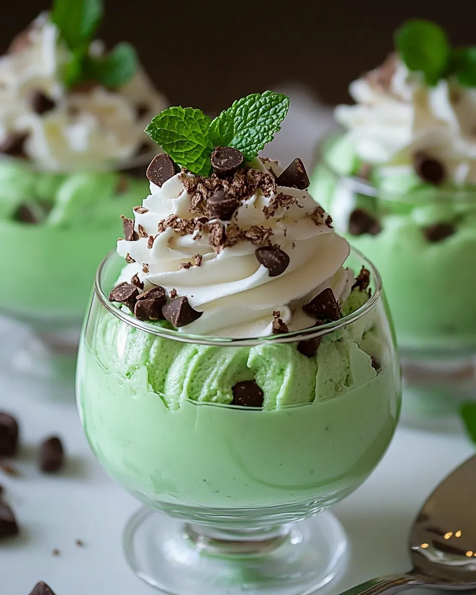 Delicious Mint Chip Cheesecake Mousse shot