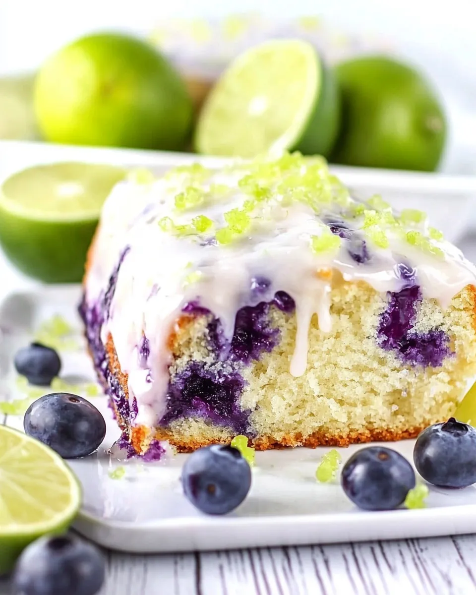 Delicious Moist Blueberry Lime Loaf Cake shot