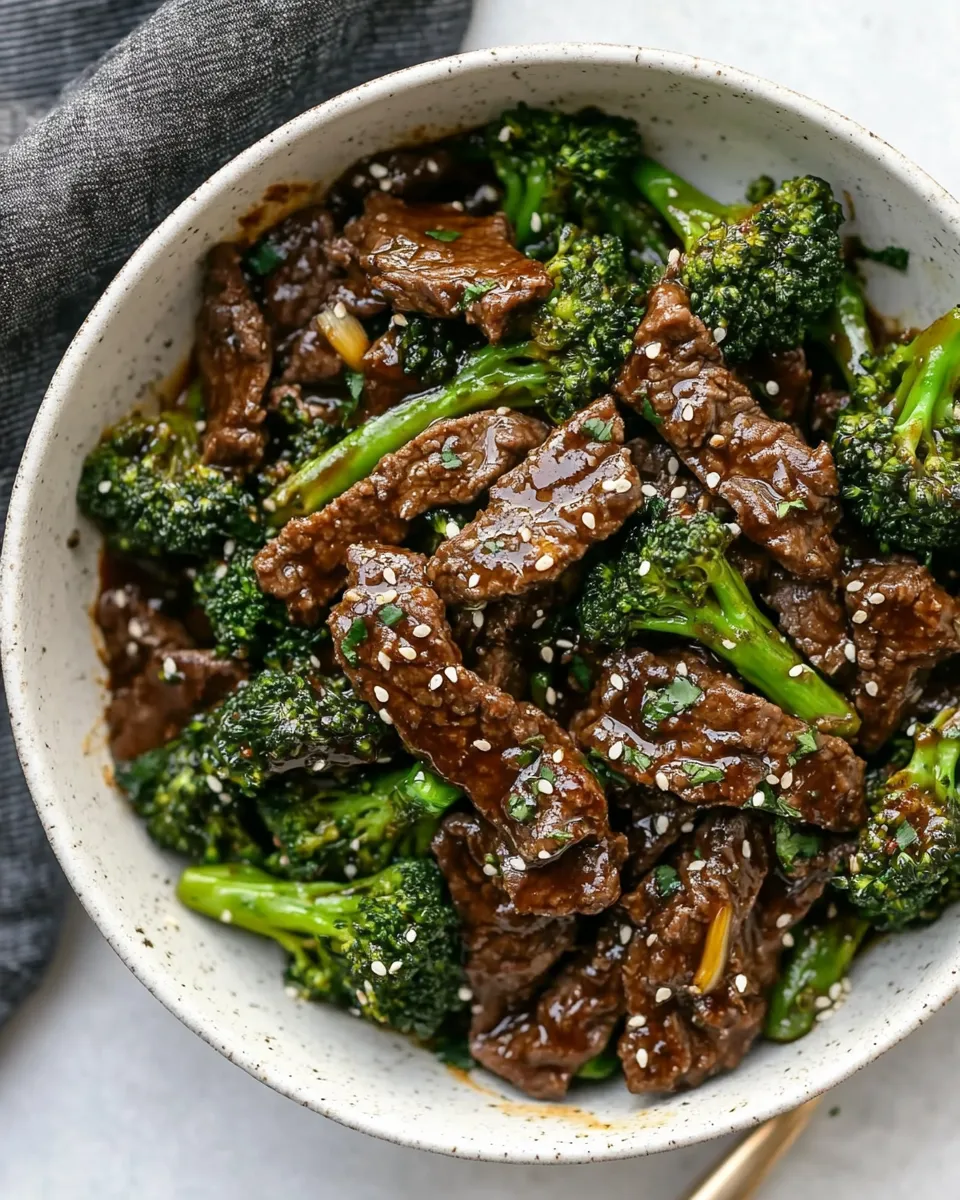 Delicious Mongolian Beef and Broccoli plate image