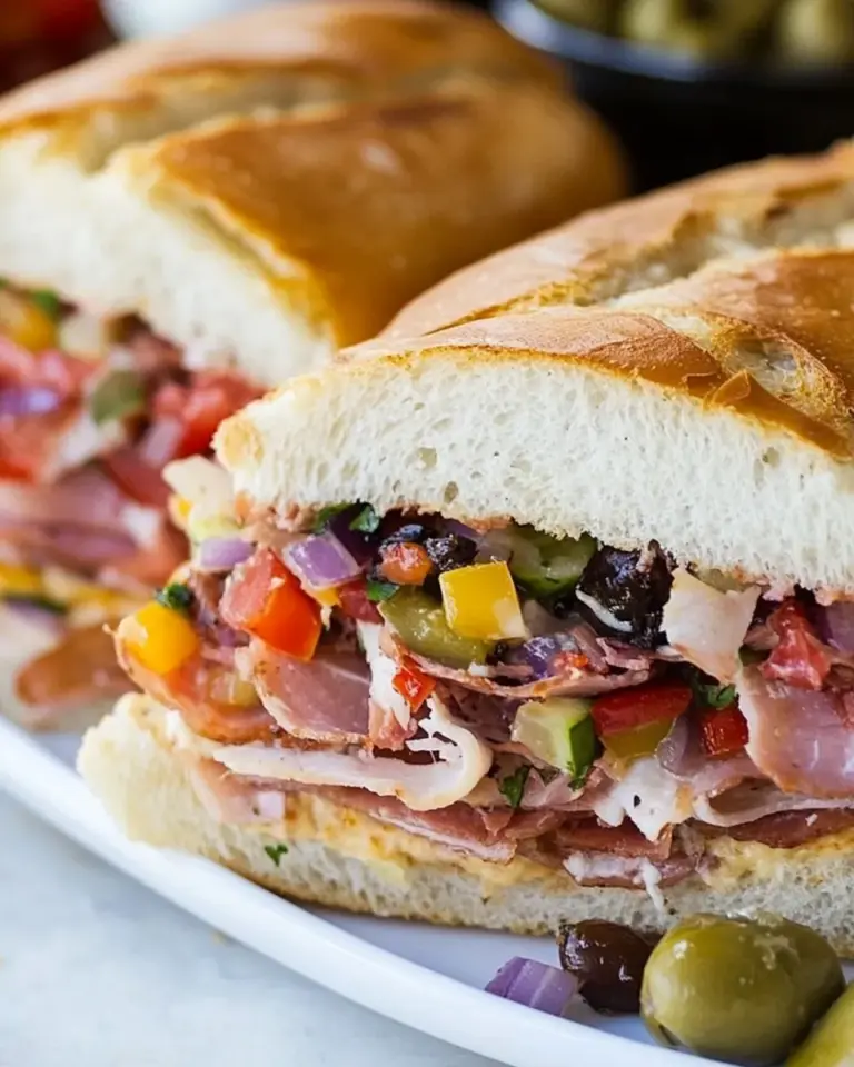 Homemade Muffaletta Sandwich photo