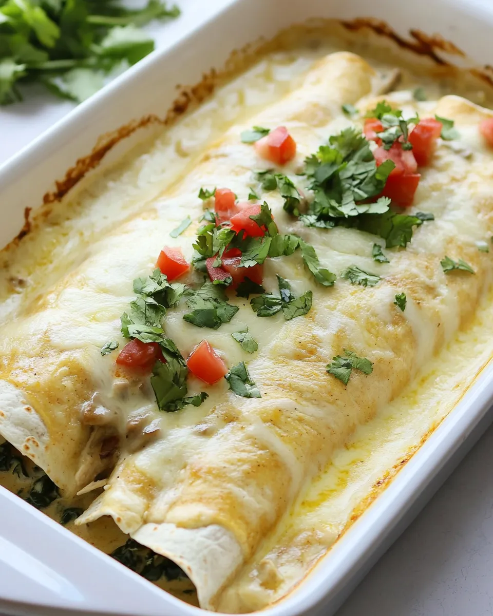 Classic Mushroom, Spinach, and Chicken Enchiladas recipe image