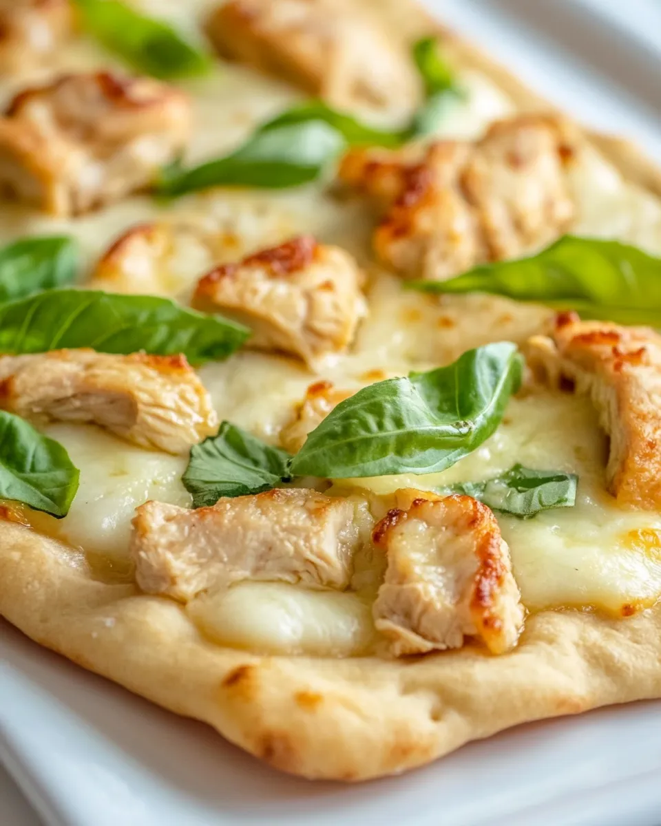 Easy Naan Chicken Alfredo Pizza recipe photo