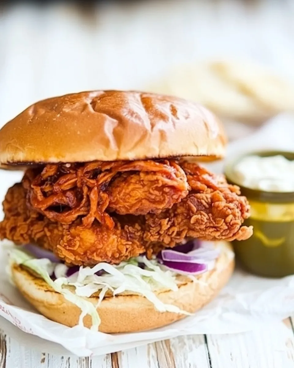 Delicious Nashville Hot Chicken Sandwich Recipe shot