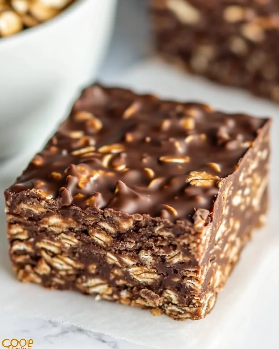 Homemade No Bake Chocolate Oat Bars photo